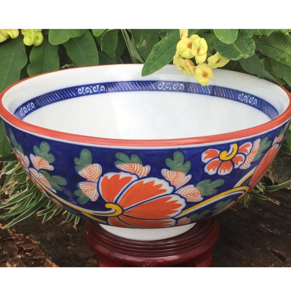 HUGE! Delft Punchbowl Delft Polychrome Winterthur Museum Lambeth Fruit Bowl